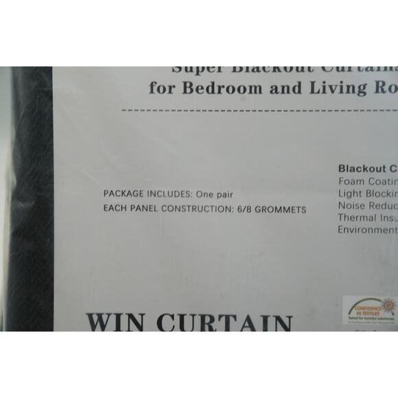 WIN CURTAIN Super Blackout Curtains – 1 Pair – Bedroom & Living Room – Grommet - Picture 4 of 9